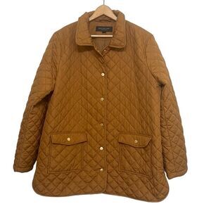 Marc New York Quilted Puffer Jacket Woman’s Size XL Tan Snap Closure Lightweight
